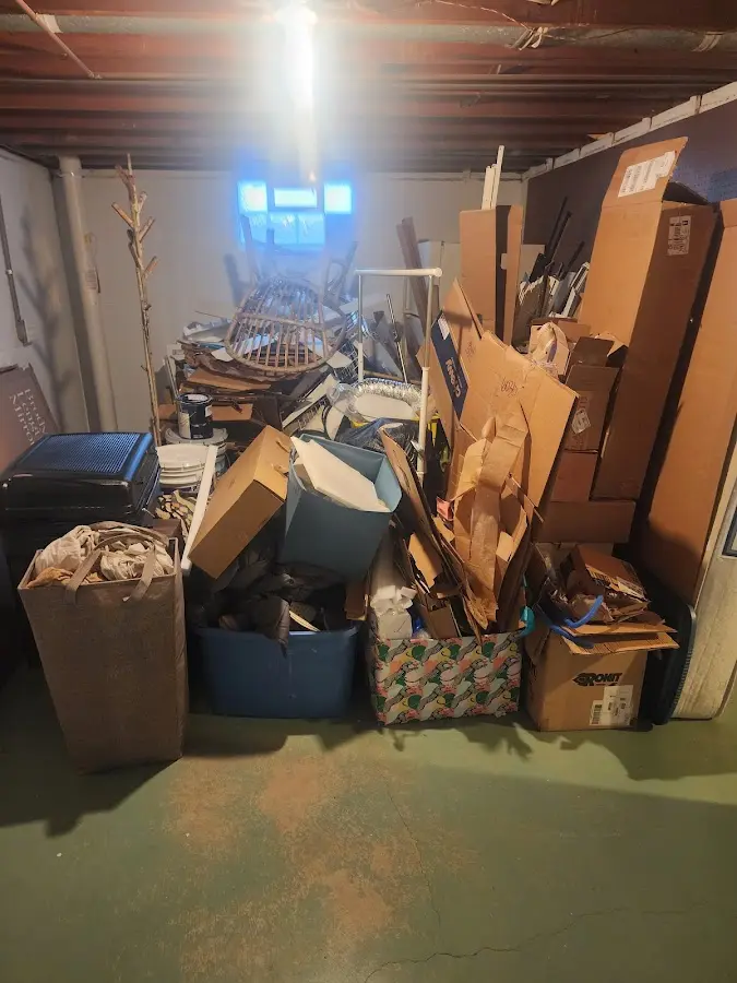 Roll-off dumpster container at job site for 15 Yard Dumpster Rental in Enon